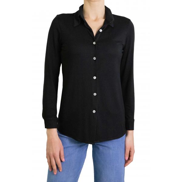 Camicia tinta unita in viscosa